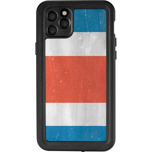 Costa Rican Flag Distressed iPhone 11 Pro Max Waterproof Case